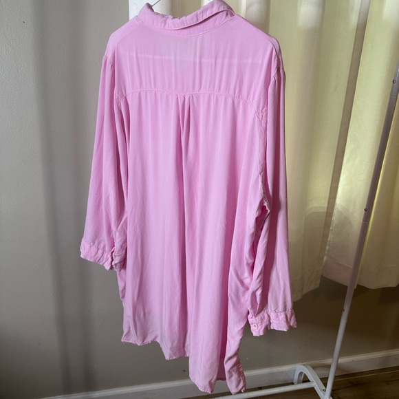 Beach Bikini Cover-up | Long Roll-up Sleeve Beach Shirt | Pink Button Down Shirt - Picture 13 of 14